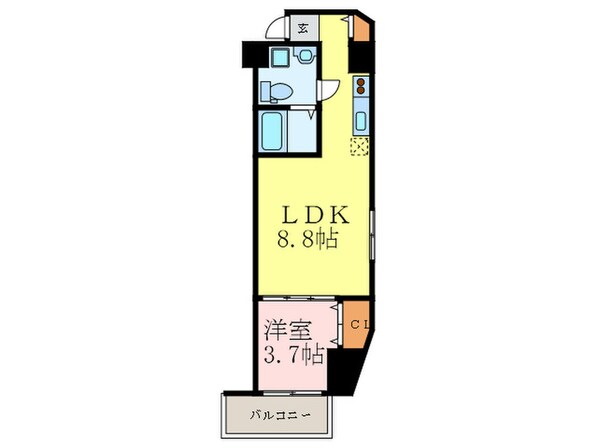 ルクレ江坂の物件間取画像